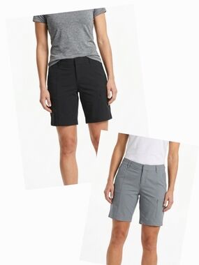 2-Pair Bundle 32 Degrees Cool Shorts Black & Gray Cargo Large Front Zip Pocket